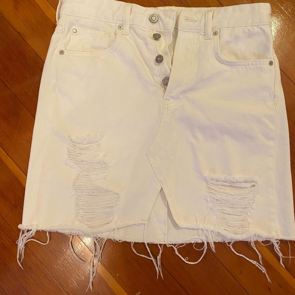 &denim white jean skirt